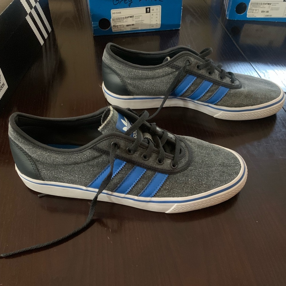 Adidas Adi Ease Low Top Shoes (Gray/Blue) size 10